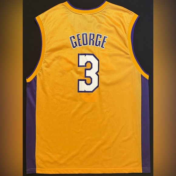 Rare Vintage Reebok Devean George Los Angeles Lakers #3 Gold Jersey Men’s XL - Picture 6 of 7